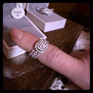 *LAST ONE* Vintage Double Halo Diamonique Bridal